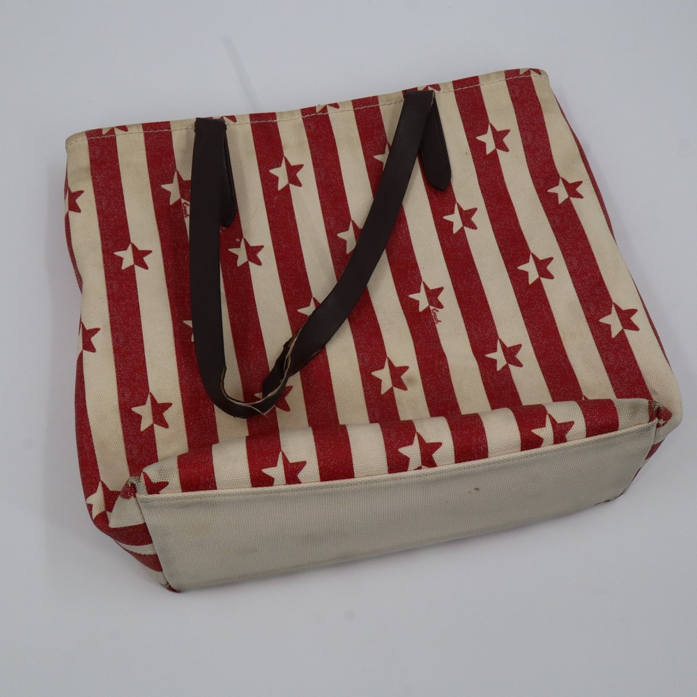 Coach Tote Bag Womens Large Red White Stars Stripes Americana Canvas D2047-1910 - Picture 15 of 15